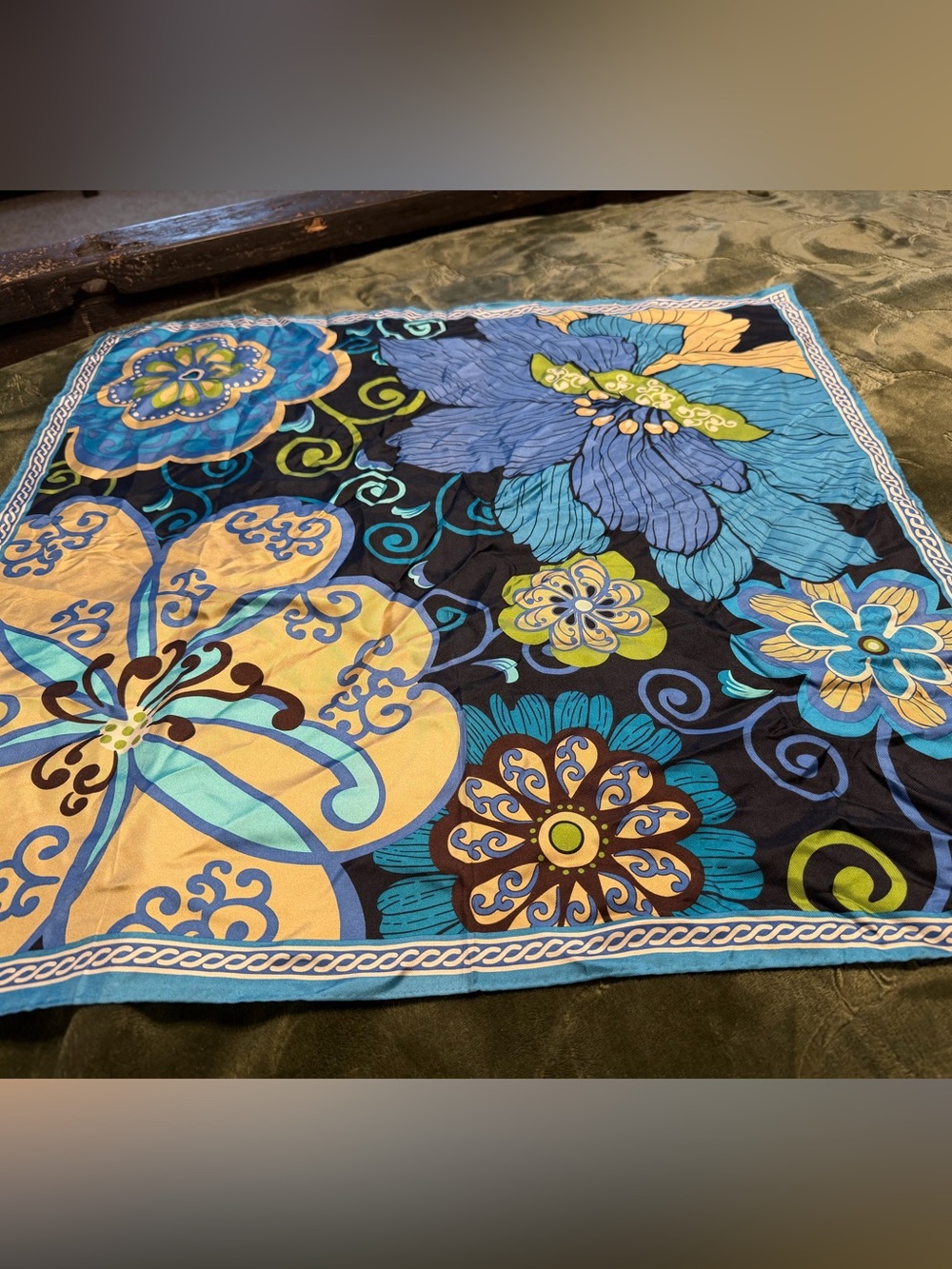 Vera Bradley Blue Floral silk scarf